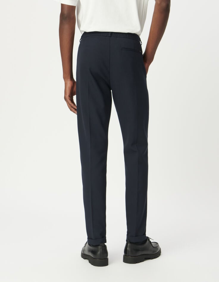 Men’s navy suit trousers with elasticated back-3 Men’s navy suit trousers with elasticated back-3