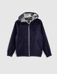 Cardigan navy avec all over int&eacute;rieur gar&ccedil;on -1