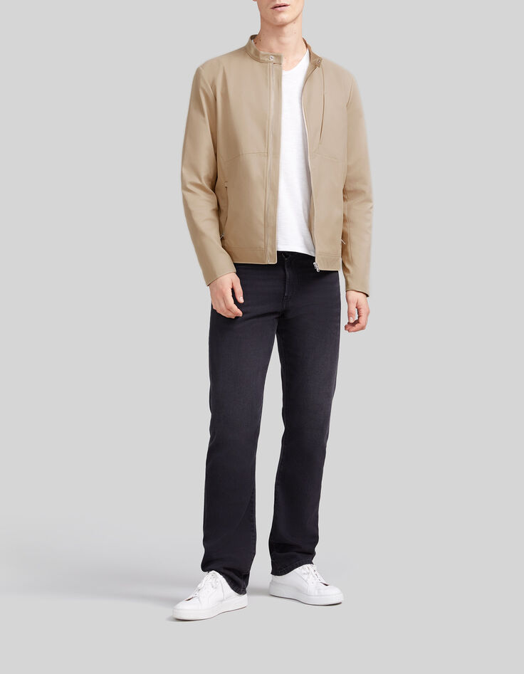 Kort beige jack ritszakken Heren-2