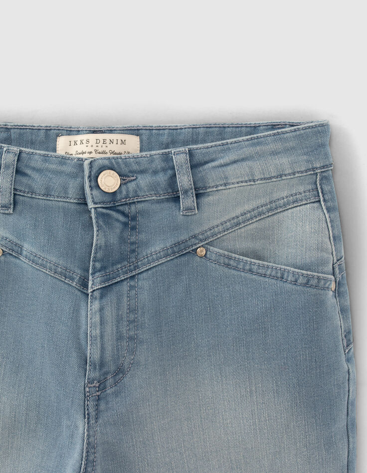 Jeggings azul claro sculpt up bajos deshilachados mujer-7