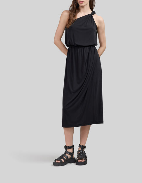 Lange zwarte one shoulder jurk Dames - IKKS
