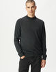 Marineblauer Herrenstrickpulli Kaminkragen-2