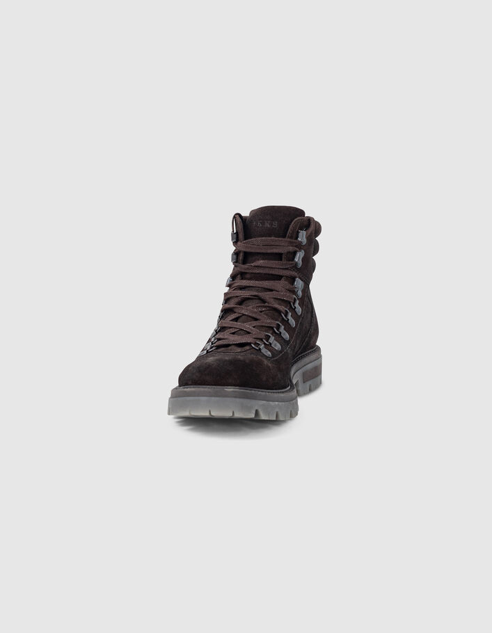 Men’s dark chocolate suede mountain-style boots - IKKS