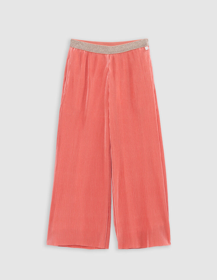 Weite rote Mädchen-Plisseehose mit Gummizug, Glitzer-3