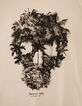 Zandkleurig T-shirt opdruk doodshoofd-palmen Heren-7