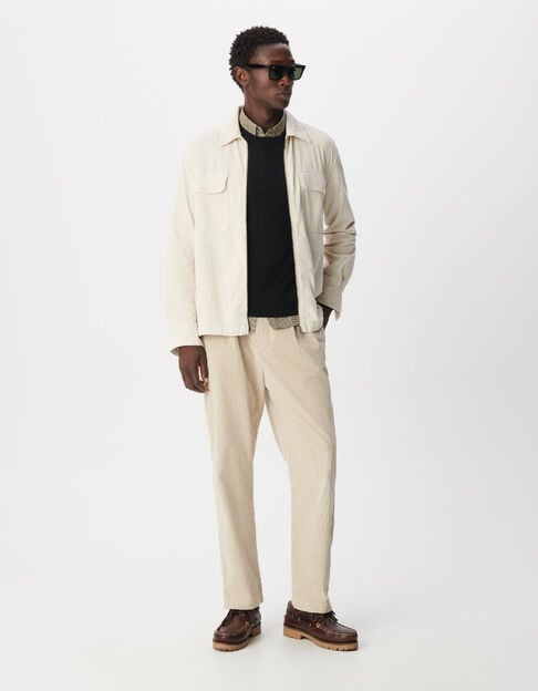 Beige joggingbroek van corduroy voor heren - IKKS
