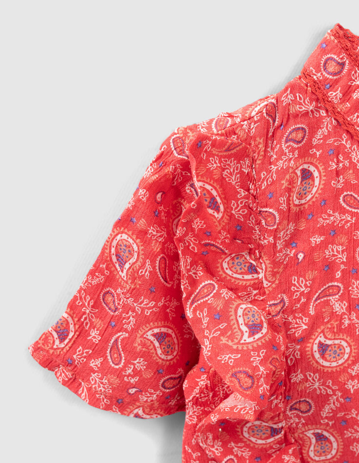 Girls’ red paisley print Lenzing™ Ecovero™ viscose blouse-4