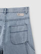 Blauwe baggy jeans biokatoen meisjes-7