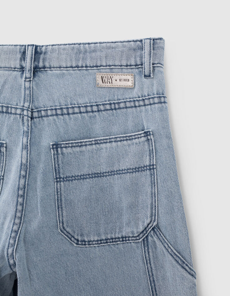 Blauwe baggy jeans biokatoen meisjes-7