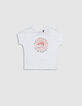 T-shirt blanc coton bio palmiers HOT WHEELS x IKKS fille-3