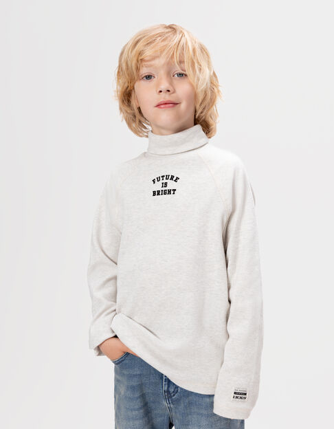 T-shirt manches longues gris col roulé garçon - IKKS