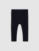 Baby girls' black and navy reversible leggings-6 Baby girls' black and navy reversible leggings-6