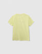 Boys' lime T-shirt with skeleton-car image and embroidery-3