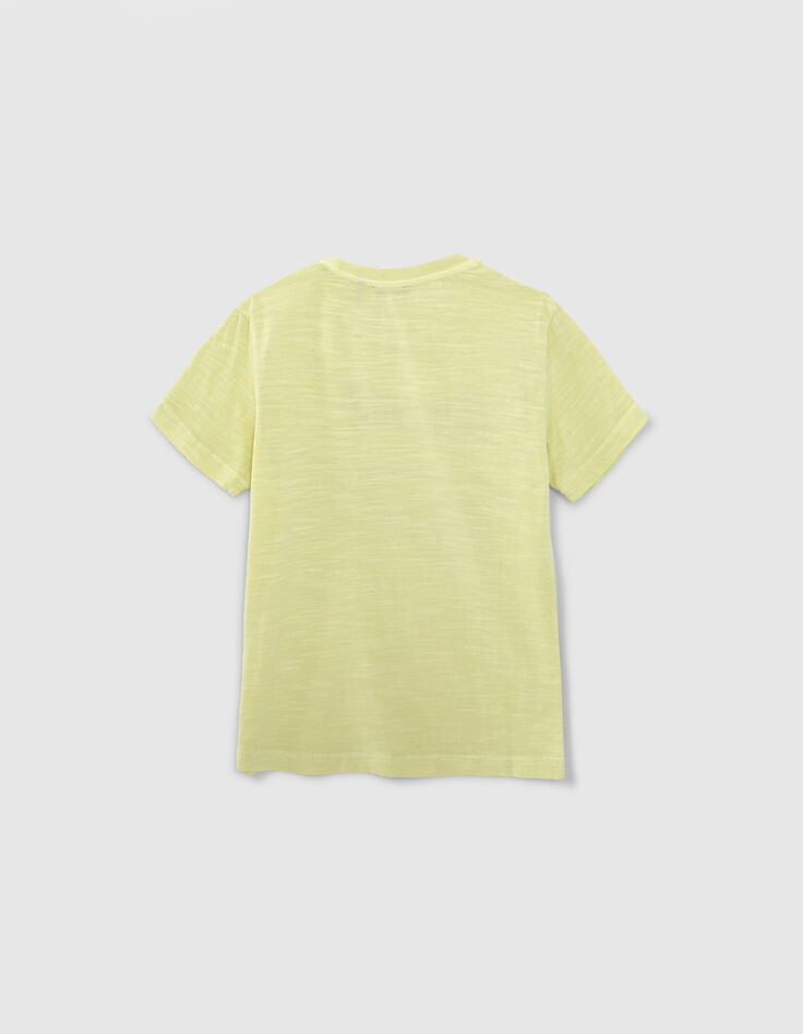 Boys' lime T-shirt with skeleton-car image and embroidery-3