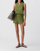 Gr&uuml;ne Damen-Shorts aus Bio-Baumwolle mit H&auml;kelspitze-1