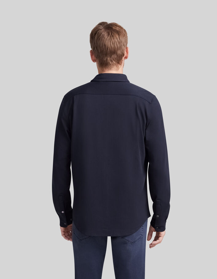 Camisa REGULAR azul marino manga larga Interlock Hombre - IKKS