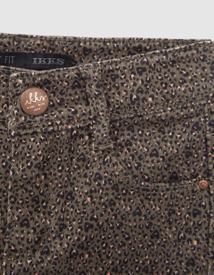 Girls’ khaki leopard-heart print SKINNY jeans-4