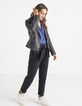 I.Code black studded biker-style jacket-5