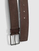 Ceinture dark choco en cuir perforé Homme-3