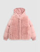 Plumas 2 en 1 rosa chaleco sherpa niña-1