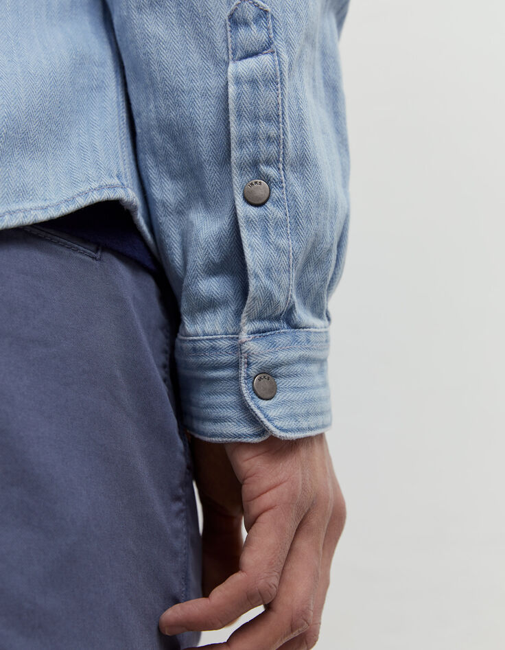 Chemise en denim EASY ciel Homme-7