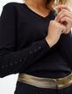 Pull noir en tricot coton et soie avec studs I.Code-4