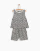 Combi short blanc cassé à imprimé léopard fille-2