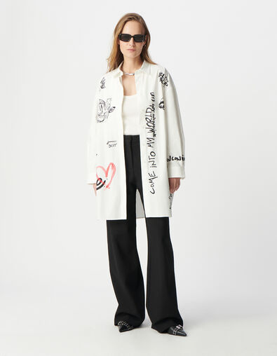 Vestido camisero blanco oversize maxi diseños Mujer - IKKS