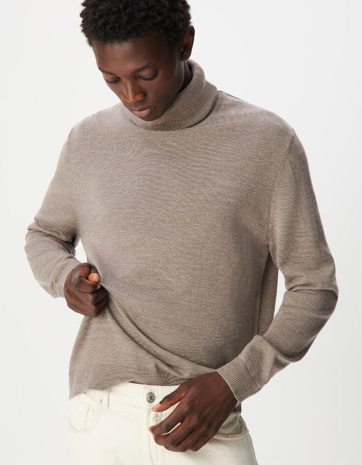 Jersey de punto de lana 100% para hombre-5