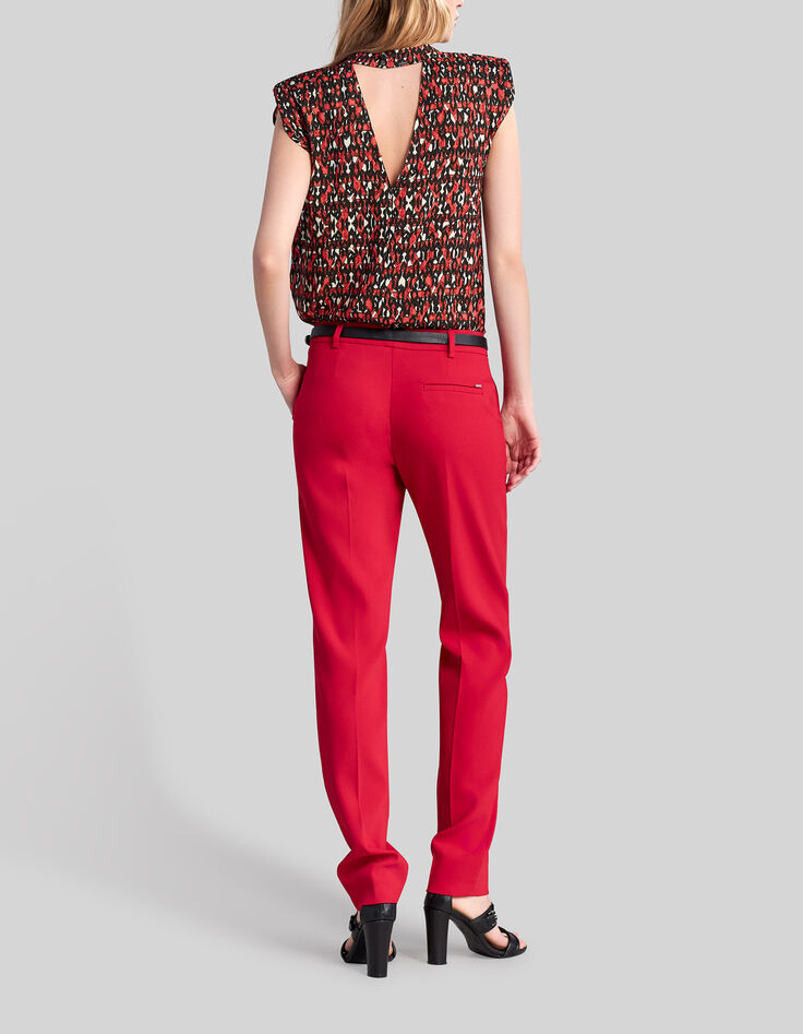 Top negro estampado ikat Mujer-1