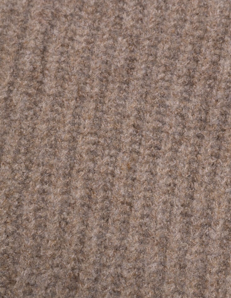 Snood camel tricot fourré grosses côtes garçon-6