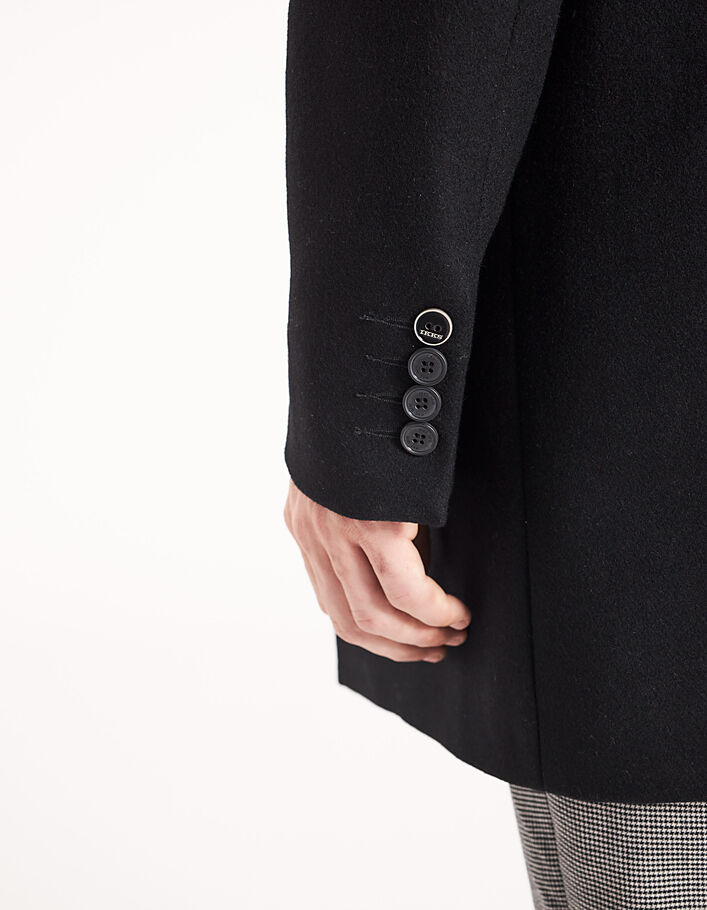 Men’s black coat with detachable sweatshirt fabric facing - IKKS