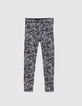 Leggings réversible navy imprimé tattoos et uni fille-3
