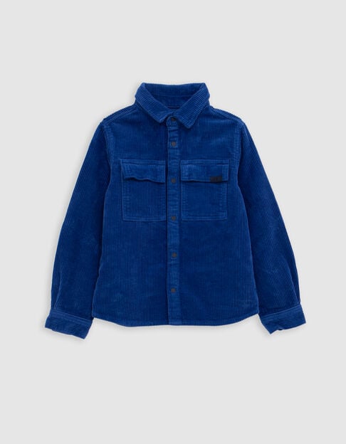 Surchemise bleue velours côtelé garçon - IKKS
