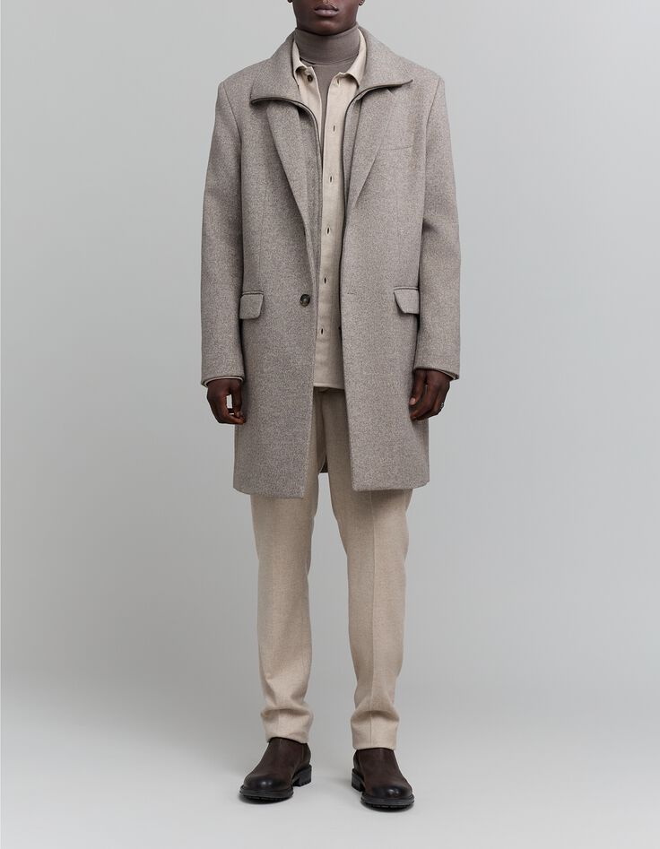 Men's grey wool coat with removable facings-2