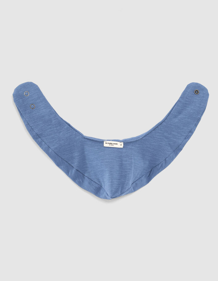 Baby’s medium blue rock print organic cotton bib - IKKS