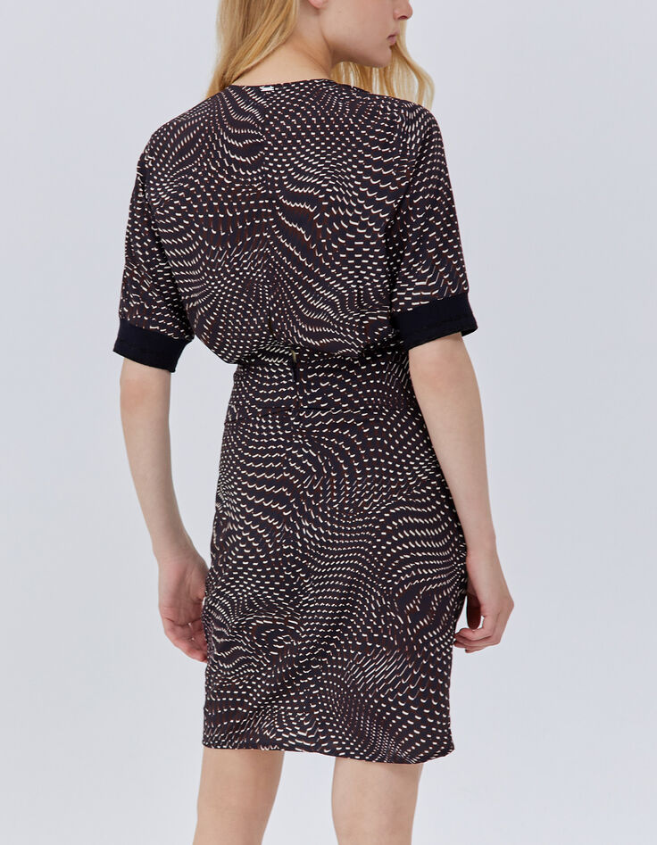 Women’s garnet psychedelic print dress-2