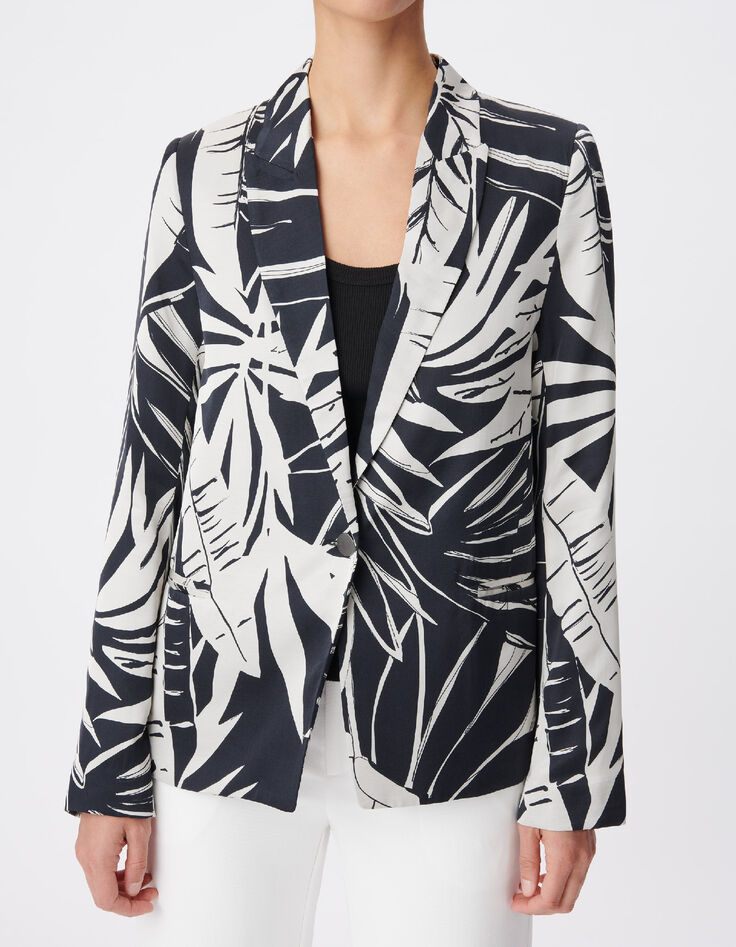 Damesblazer met tropische print-5