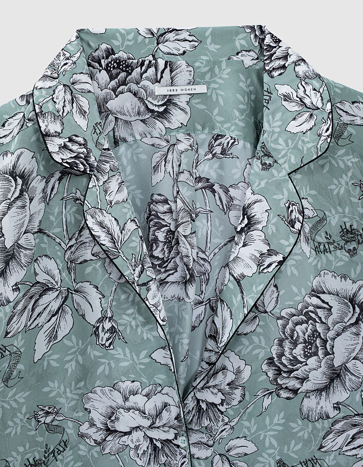 Loose hemdblouse gerecycleerd vintage bloemenprint dames - IKKS