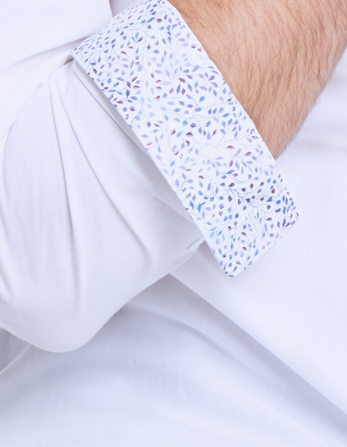 Men's white shirt with printed cuffs - IKKS