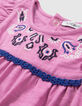 Babymädchen-T-Shirt, Malve, Biobaumwolle, Ethno-Stickmotiv-4