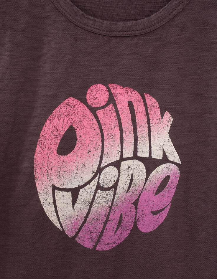 Graues Mädchen-T-Shirt mit Vintage-Schriftzug-4
