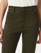 Jean flare kaki boutons apparents Femme-5