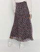 Falda larga amplia volantes floral mujer-9