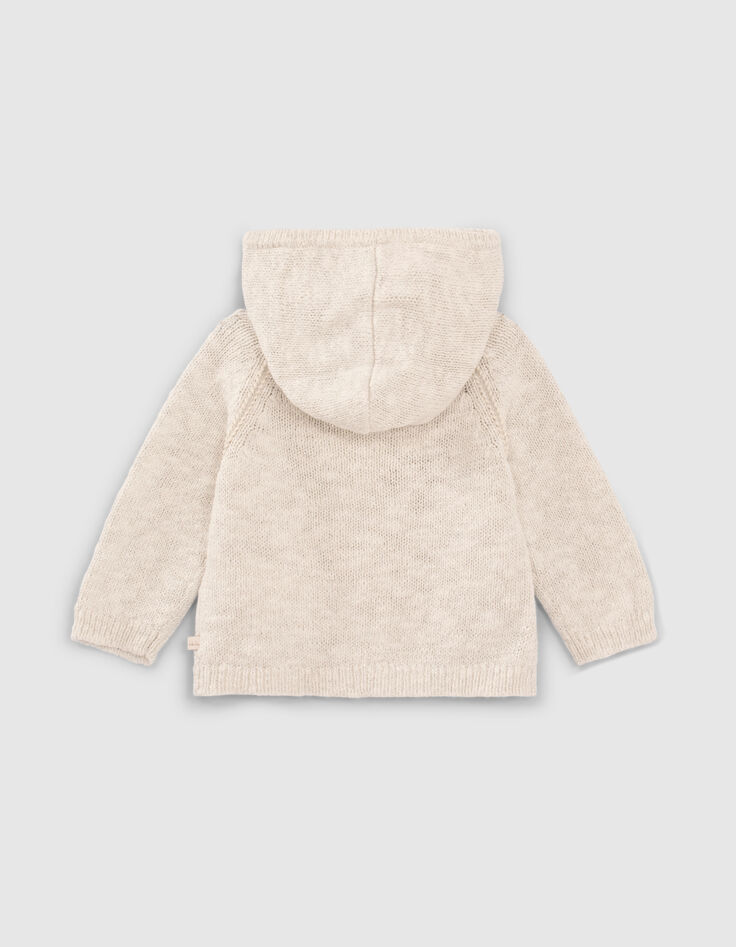 Cardigan blanc cassé tricot pailleté bébé fille-2