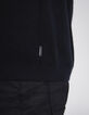 Schwarze Herrenkapuzenjacke aus 3D-Strick-4