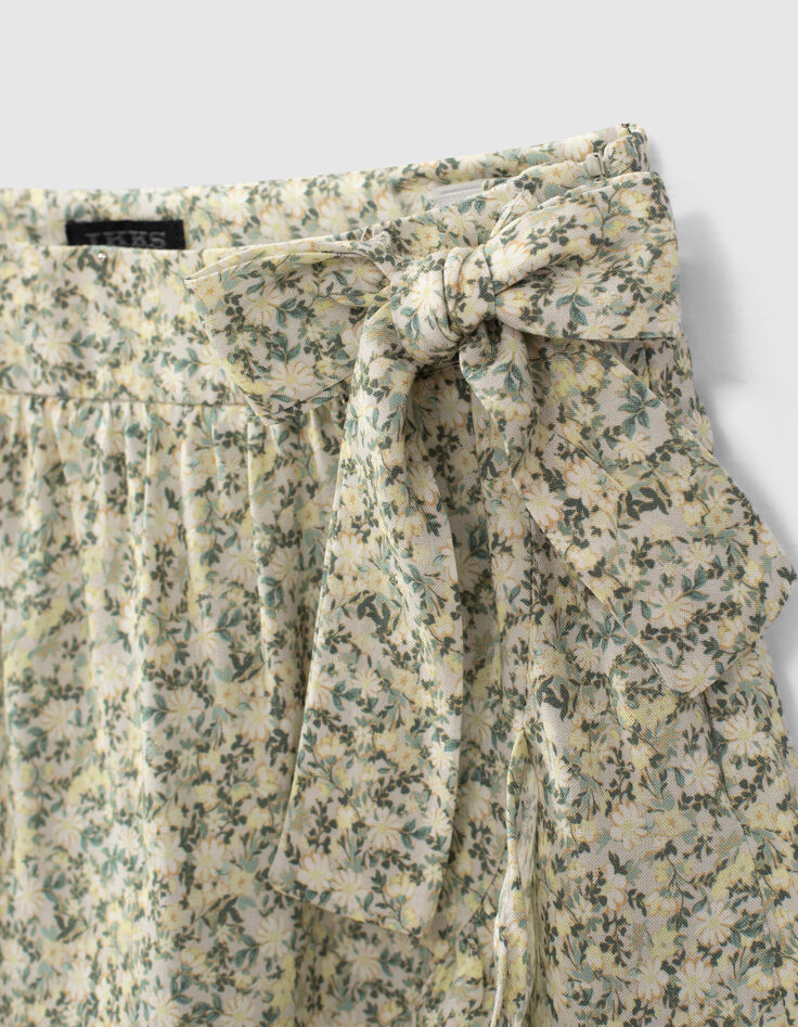 Jupe courte écrue imprimé fleurs Ecovero® fille -4