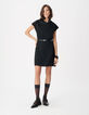 Robe courte noire col b&eacute;nitier Femme-4
