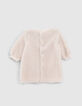 Baby girls’ ecru Sherpa sweater dress with lettering-3
