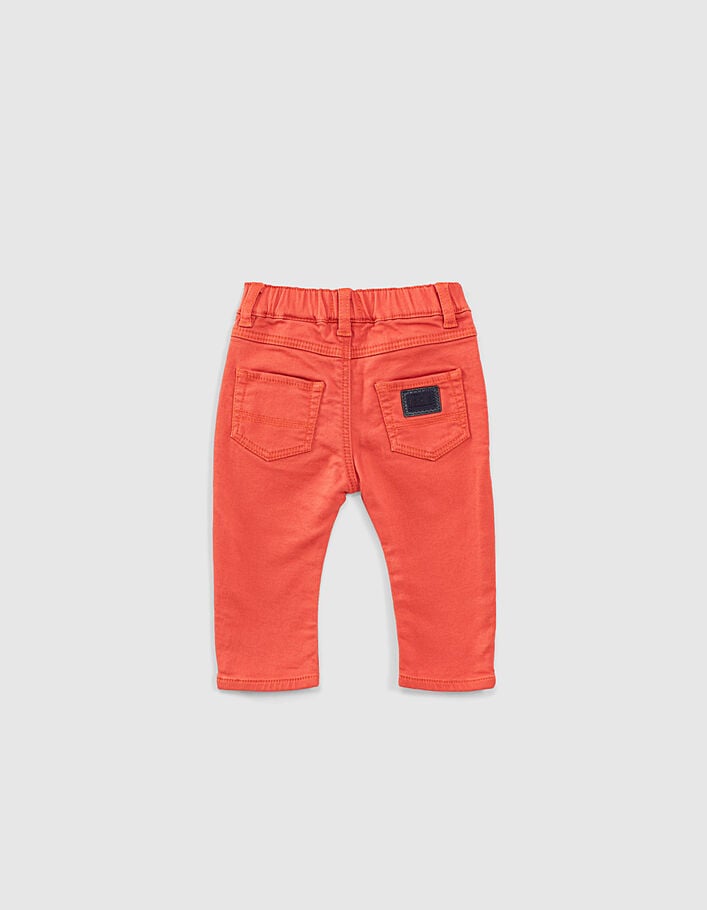Baby boys’ medium-orange organic cotton knitlook jeans-3